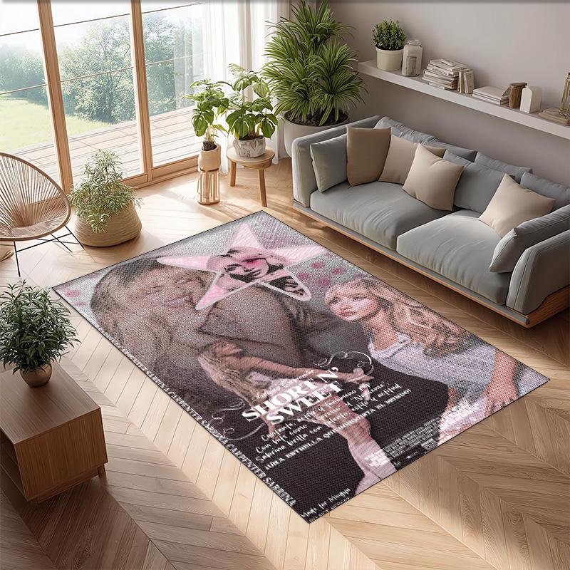 Soft Crystal Velvet Floor Rug,Sabrina Carpenter Anti Slip Decorative Carpet, Plush Area Mat For Indoor Home Decoration
