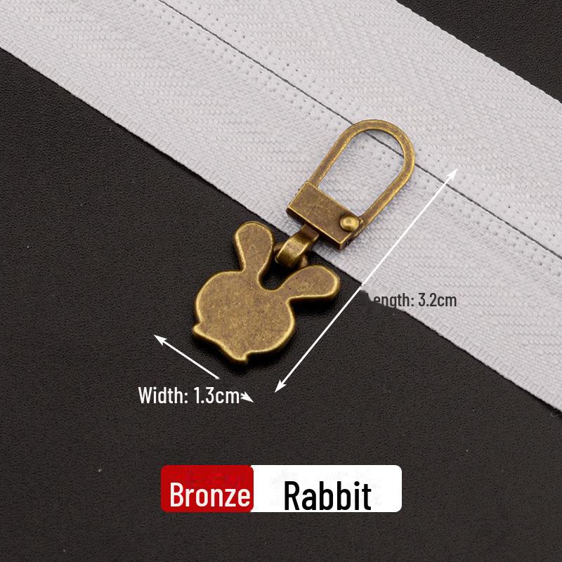 Metal Zipper Pull Tab with Removable Head for Clothing Repair and Accessories
