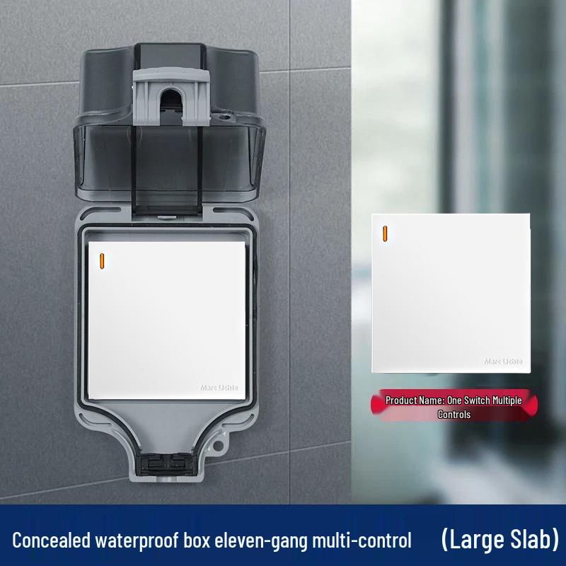 IP66 Waterproof Double-Control Switch with Outdoor Splash-Proof Cover, Wall-Mounted 86 Type Two-Gang/Three-Gang.