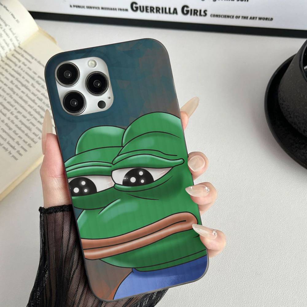 Интернет-мем Пепе Лягушонок Грустный Чехол для Телефона для IPhone 17 16 15 14 Plus 11 12 13 Pro Max Ударопрочная Защита Мягкая Задняя Крышка