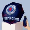 Rangers FC Manual Five Fold 8 Rib Umbrella Support Custom Text, Lightweight Travel Umbrella