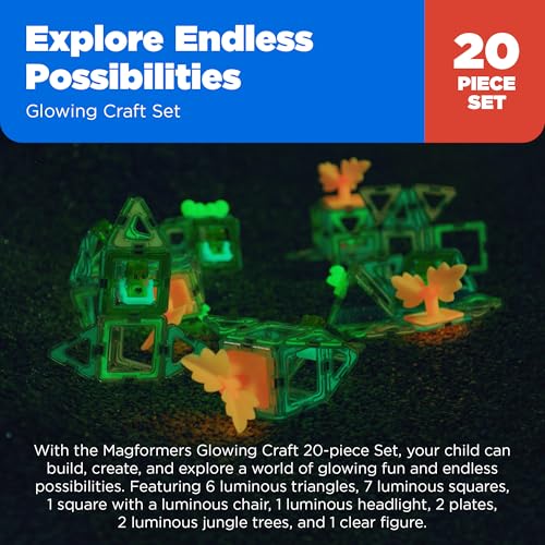 BorneLund Magformers Moonlight Set [20 штук] Развивающая игрушка для детей от 3 лет, Магнитные строительные блоки, MF799022