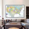 English Map USA Map Administrative Map Canvas Painting Living Room Home Decoration Children School Supplies