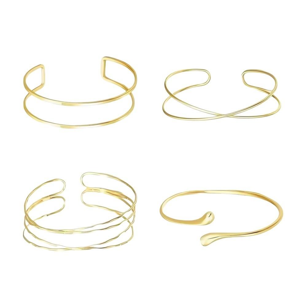 4/6pcs Bangle Jewelry Arm Bracelet Geometric Upper Arm Bracelet Boho Cuff Bracelet Women
