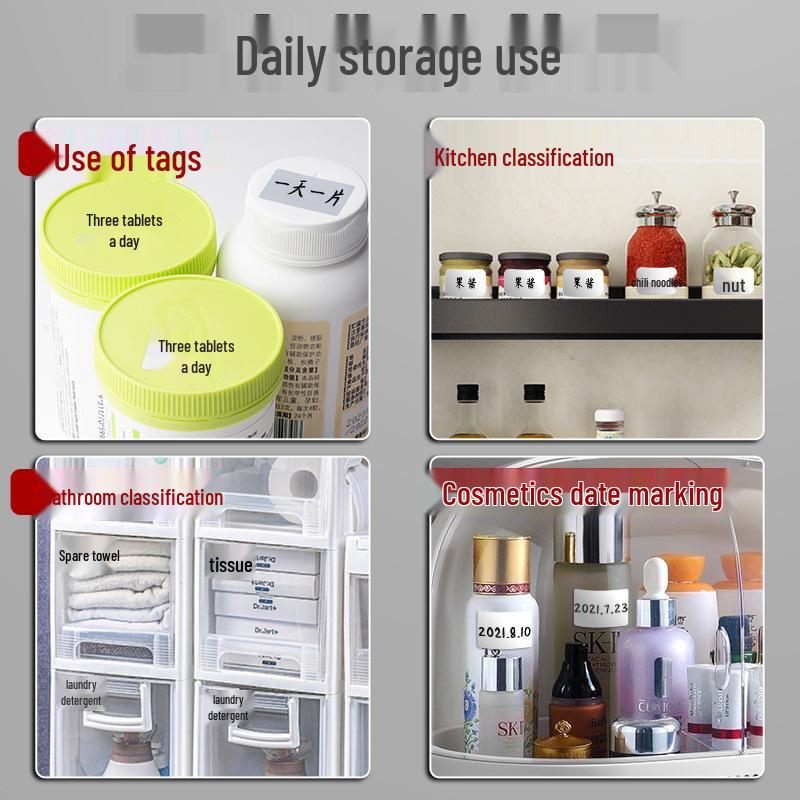 Большие водостойкие серебристые кухонные наклейки для рукописной разметки и организации хранения