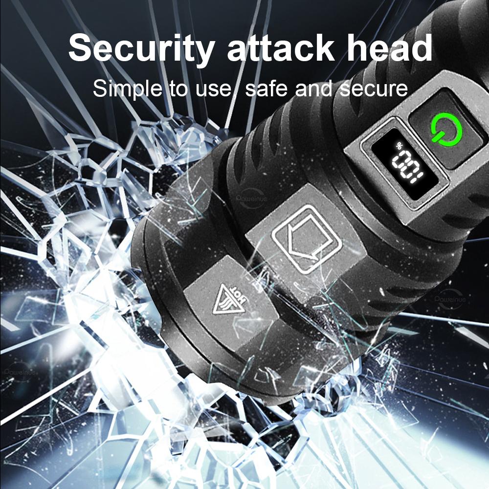 2000M Spotlight LED Flashlight 80W White Laser High Power Flashlight USB Recharge Powerful Torch Lantern Hand Lamp