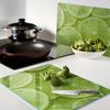 Set of Tempered Glass Kitchen Boards with Lime Graphics 2x40x52 cm