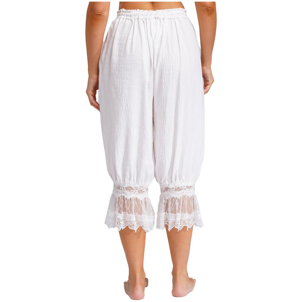 Женские длинные штаны-шаровары для дома, свободные штаны-афгани, эластичный пояс на шнурке, средневековый стиль, брюки миди