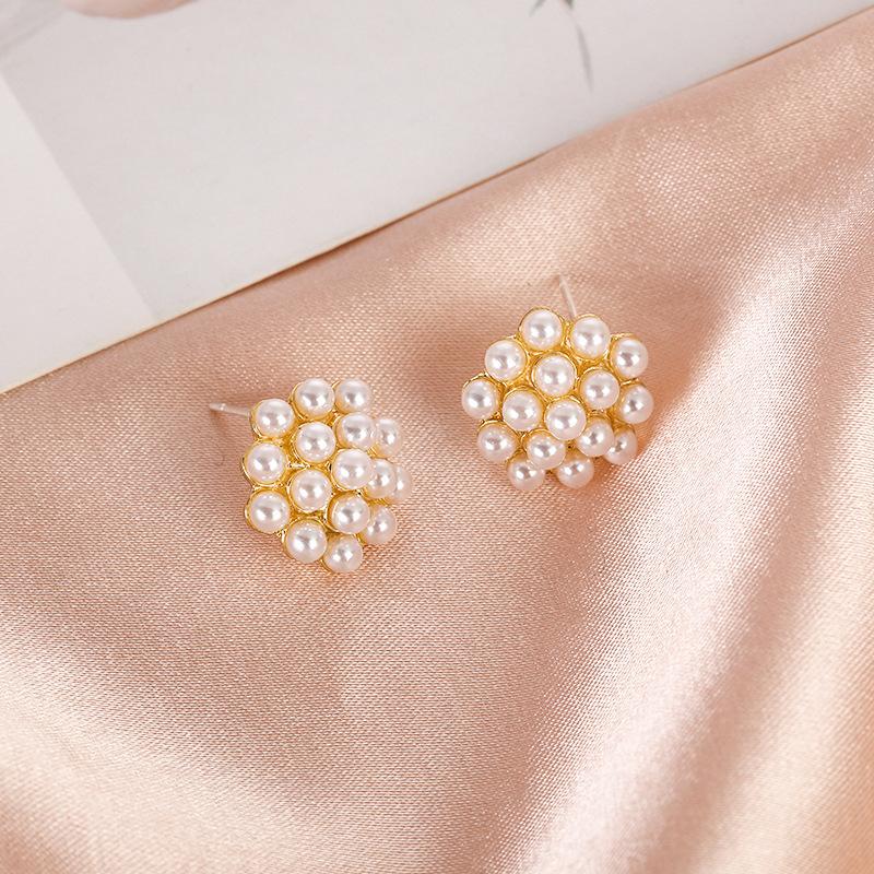 Серебряные игольчатые маленькие ароматные серьги-гвоздики с жемчугом в виде цветка ветра, легкие роскошные серьги в стиле знаменитостей, элегантные серьги в стиле ретро, модные серьги High Sense