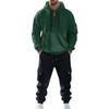 Men's Solid Color Casual Suit Loose Sports Hooded Sweatshirt With Pockets Multi Pocket Overalls Suit