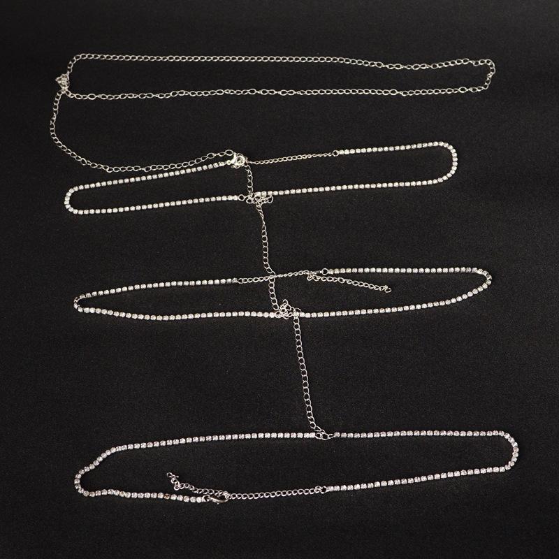 Европейская и американская многослойная цепочка на бедро и браслет на щиколотку со стразами