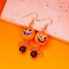 Funny Cute Acrylic Pumpkin Crystal Earrings for Women Girls Gothic Polymer Clay Ghost Drop Earring Halloween Theme Party Jewelry