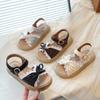 Сандалии для девочек Сладкий бант Малыши Дети Принцесса Пляжная обувь Мягкая подошва 2025 Лето Новая Детская Повседневная обувь Дышащая Нескользящая