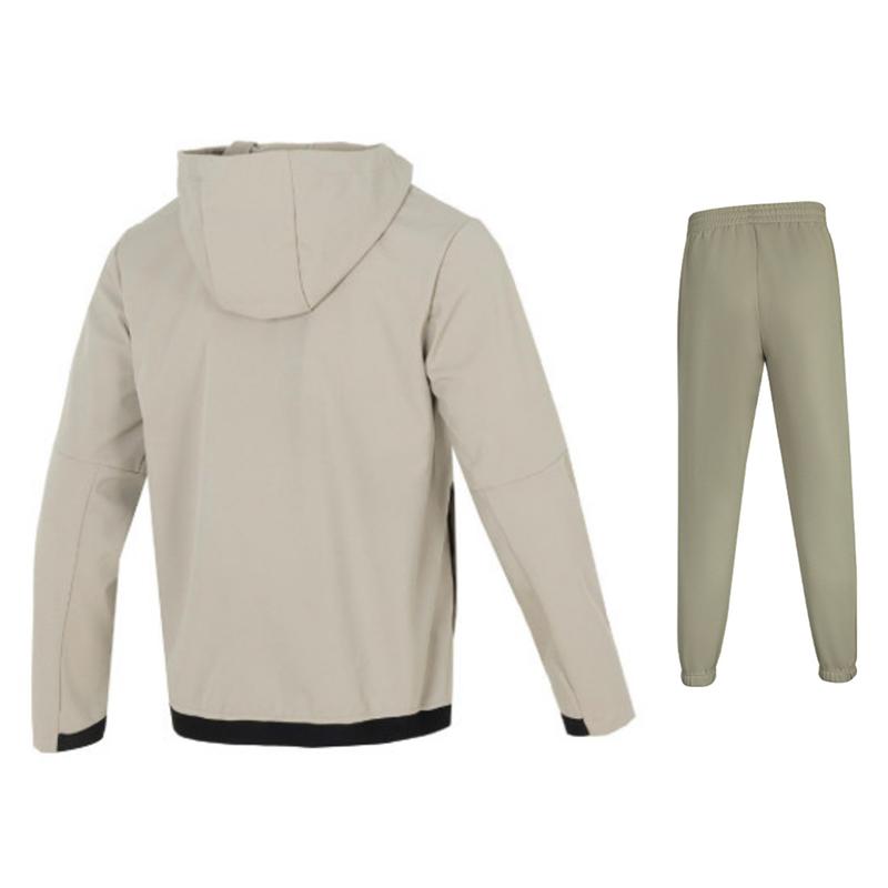 Under Armour Однотонная флисовая куртка с логотипом Удобные вязаные длинные брюки Повседневный спортивный костюм Мужской костюм Коричневый 24600408-203+24600705-203