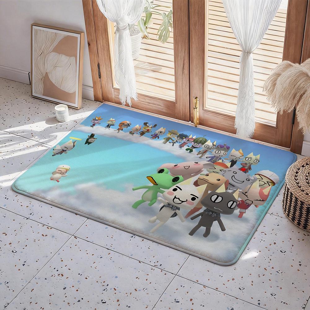 I Inoue T Toro CUTE Cat Floor Mat Eco  Flannel Doormat Non Slip Odorless Indoor Floor Rug Soft Short Plush Home Mat