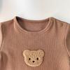 2025 Summer Waffle Bear Infant & Toddler Short Sleeve Romper
