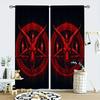 2 шт. Готские Блэкаут Шторы  Сатанинская Пентаграмма и Красная Голова Козла  Светофильтрующие для Спальни  Гостиной и Офиса  Темный Стиль Декора