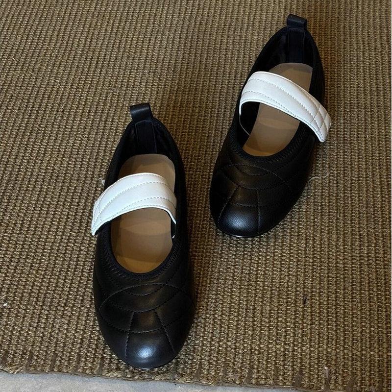 Модная ретро обувь на плоской подошве для женщин Весна и Осень 2025 Новые туфли Мэри Джейн с круглым носком Женская французская повседневная спортивная обувь для женщин