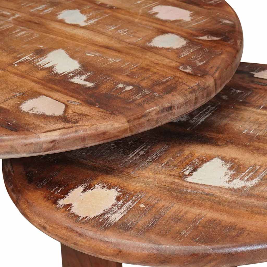 Nesting Coffee Tables 2 pcs Multicolored Solid Reclaimed Wood