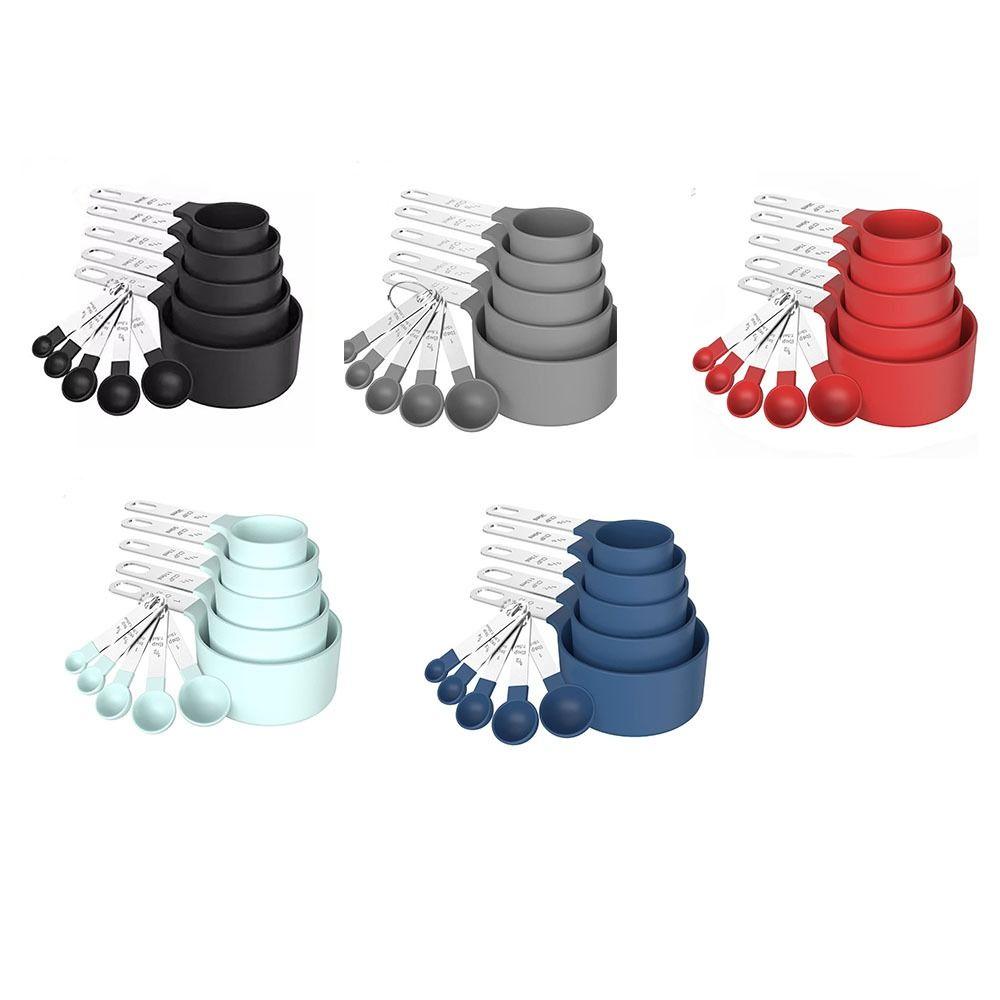 10PCS Plastic Measuring Spoons Set Stackable Measuring Cup and Spoon Set Baking Tool