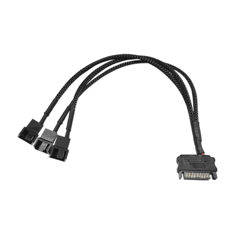 Cooling Fan Adapter Cable 15Pin to 4Pin 12V PC Case Fan Power Adapter Cable Connector for Computer Cooling Fan