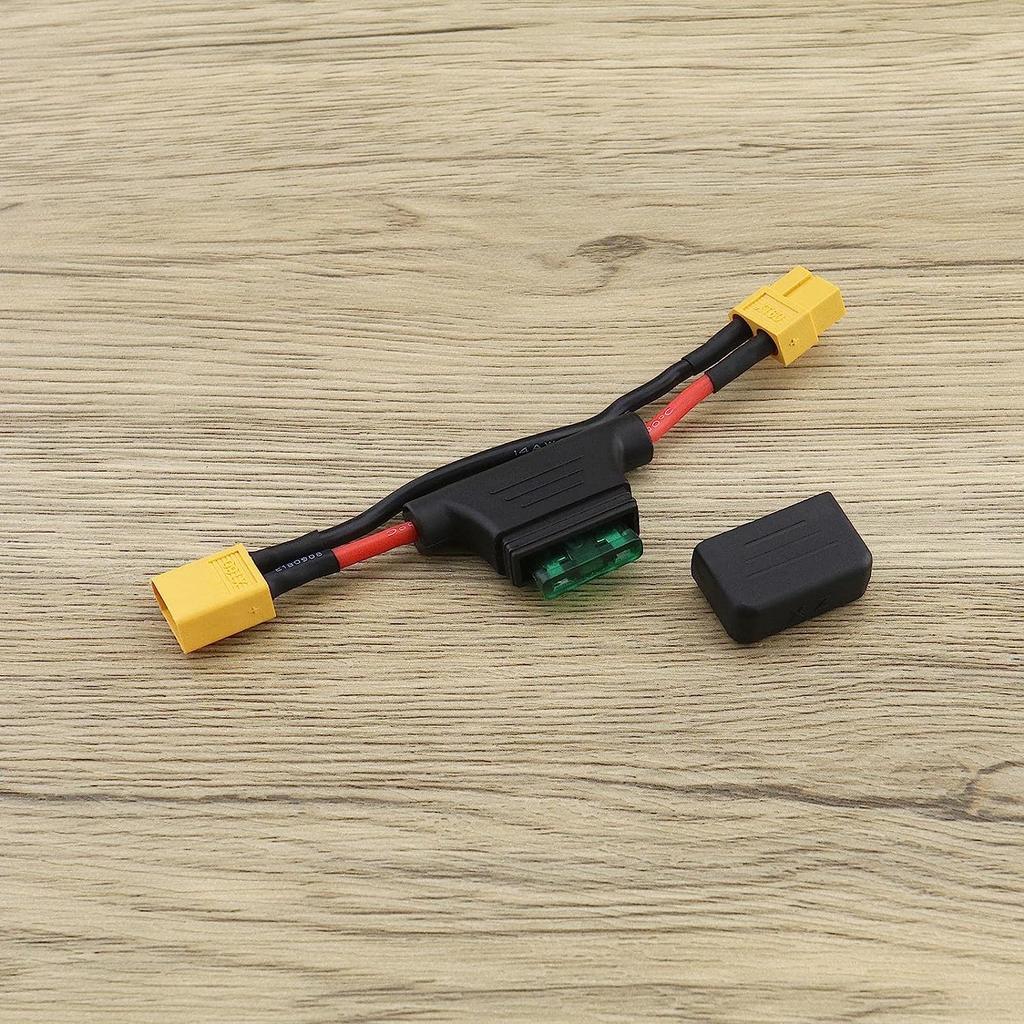 2-Pack XT60 Male to XT60 Female Extension Cable with 30A Fuse | 12AWG Silicone Wire | For E-Bikes, RC Drones, Quadcopter, Charger