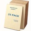 25pcs Unfinished Wood Pieces,0.08in Thick Basswood Sheets,Thin Plywood Wood Sheets for Crafts,Perfect for DIY Projects