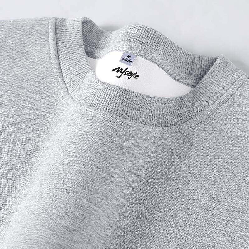 MJ STYLE Women's Plush Lined Lambswool Round Neck Sweatshirt