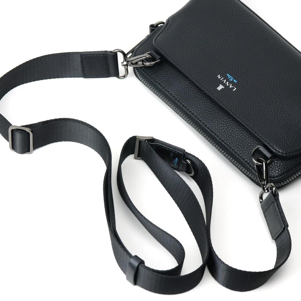 Lanvin En Bleu Tumble ClutchShoulder Bag for Men, No. 512121, Black