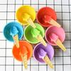 Ice Cream Bowl Set Double Layer Plastic Cup Creative Mixing Bowl Ice Cream Cone Shape DIY Ice Cream Tools Icecream Bowl Spoon