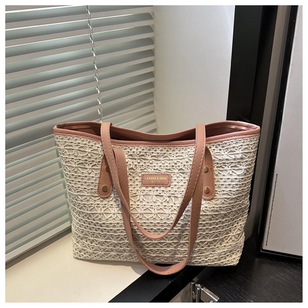 Свежий темперамент Модный дизайн Океаническая цветовая блокировка Соломенная текстура Сумка на одно плечо подмышку Женская