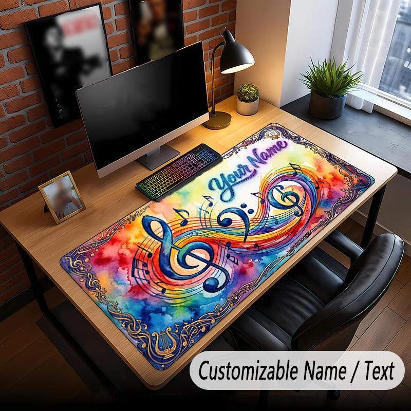 Music General Theme Custom Mouse Pad Personalized With Name Text Customized Desk Mat For Office Home Decor