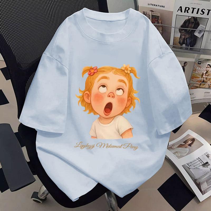 Black cotton short-sleeved t-shirt women's summer new popular student loose design niche giant good-looking top