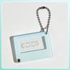 Music Player Photo Frame Keychain Acrylic Slide 1 Inch Photo Organizer Photocard Case Hanging Pendant for Bag