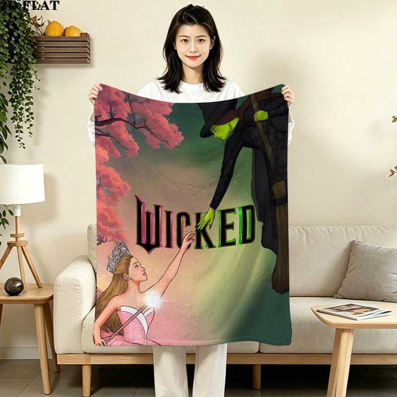 1PC Wicked Patterned Flannel Blanket Suitable For All Seasons For Home Decor Warmth And Comfort Gifts Holiday Present