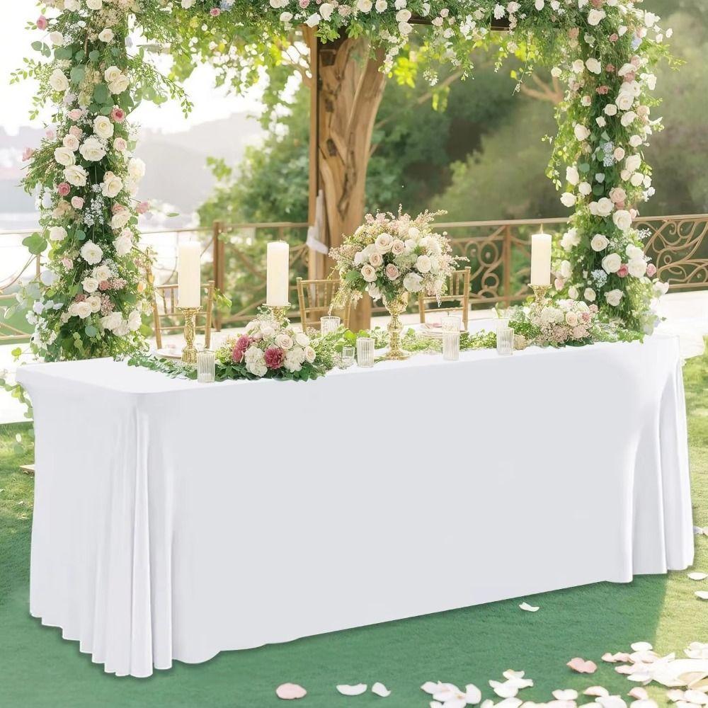 Solid Color Table Cover 6FT Sign-In Table Cloth Exhibition Table Decor Conference Table