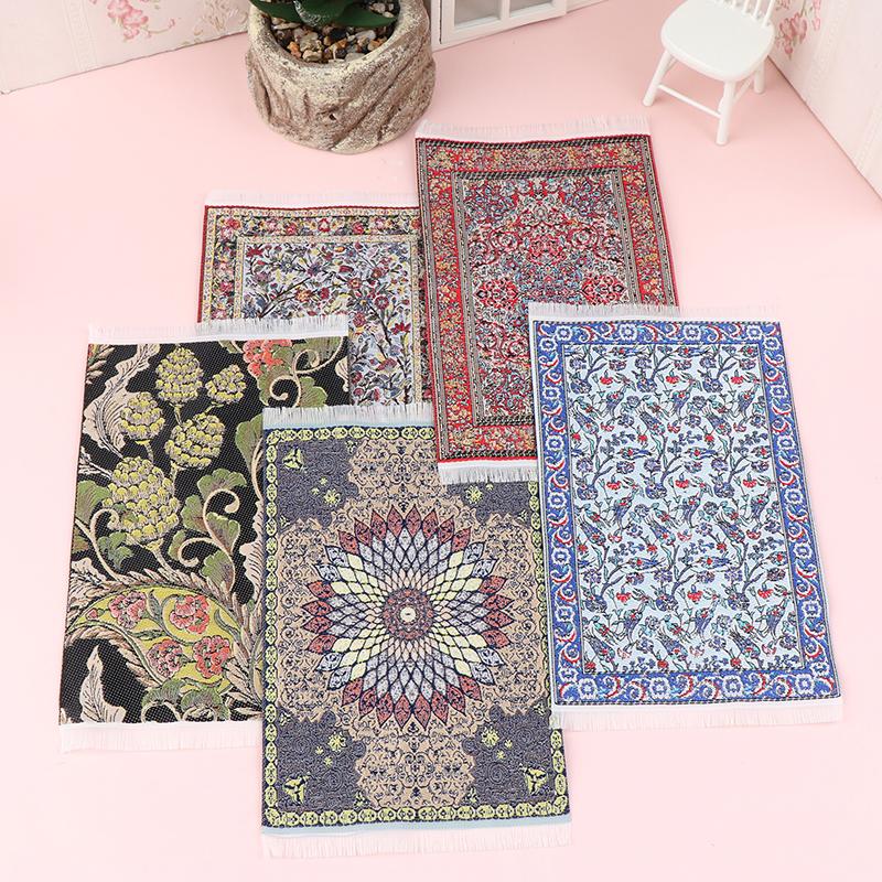 1:12 Миниатюрный кукольный домик, напольный коврик, напольный коврик, спальня, гостиная, модель, декор, игрушка, кукольный домик, аксессуары