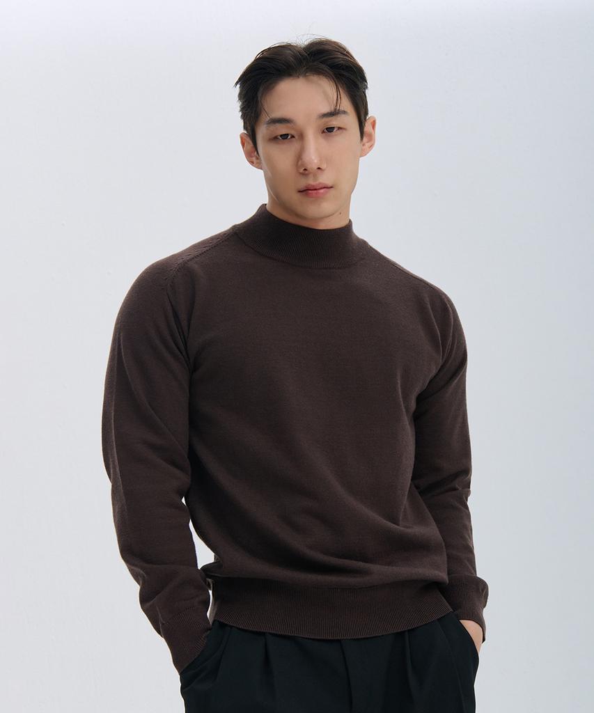 NINEZ Soft Mock Neck Muscle Knit (2 Colors)