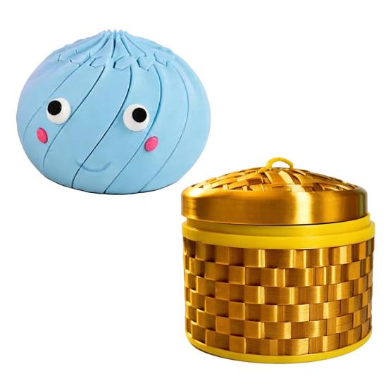3D Printed Twisting Dumpling Toy, Stress Relief Slippery Cartoon Steamed Bun Toy, Articulated Spiral Rotating Dumpling Fidget Toy