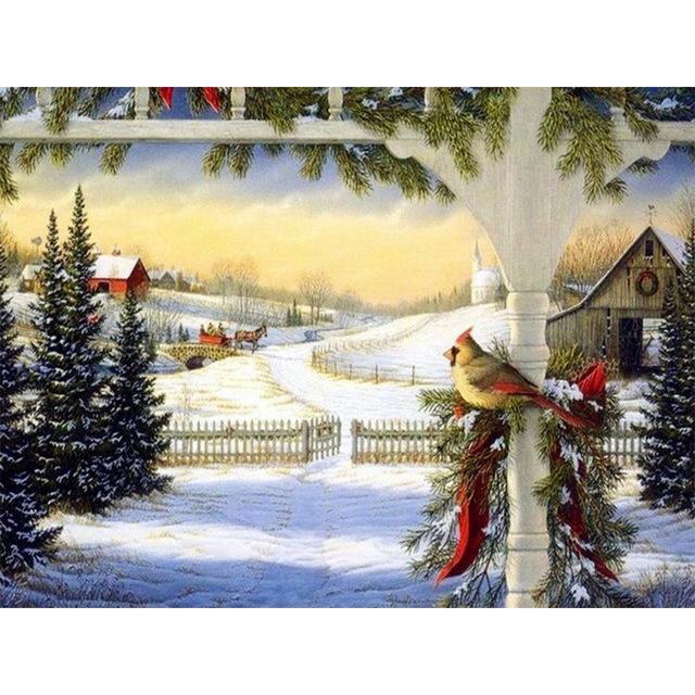 5D алмазная картина животные птицы зимний пейзаж полная дрель квадратная алмазная вышивка мозаика картина из стразов домашний декор