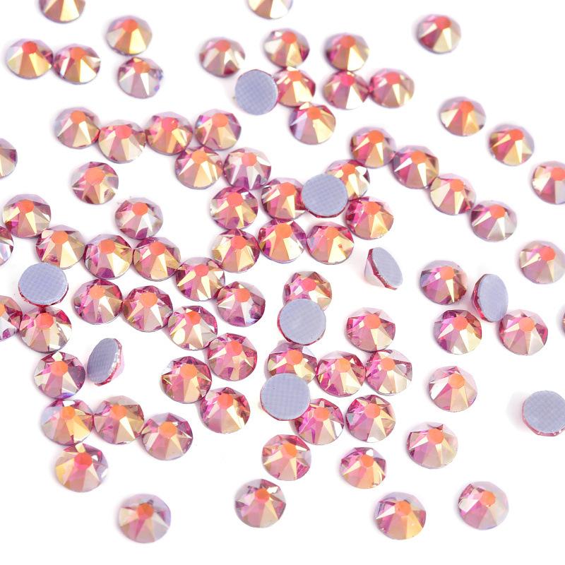 Восемь больших и восемь маленьких имитаций австрийских горячих бриллиантов цвета AB, стеклянные стразы с термоклеевой основой, горячие бриллианты для рукоделия, аксессуары для одежды