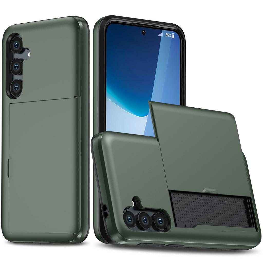 Чехол-кошелек Armor Slide с карманом для карт для Samsung Galaxy S25 Edge S24 S23 S22 S21 S20 Ultra S24 S23 FE Держатель для карт Крышка Кошелек Сдвижная крышка