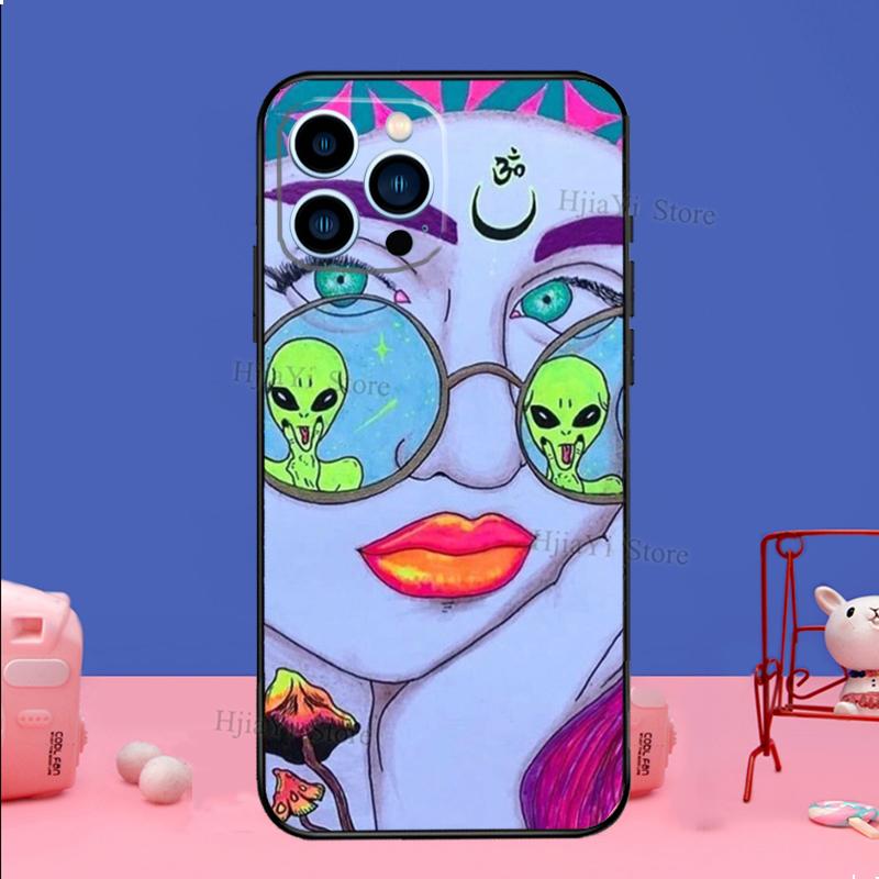 Хиппи Хиппи Психоделический Арт Чехол Для iPhone 16 15 13 11 14 Pro Max 12 Mini Plus XR X XS Max Силиконовый Чехол Для Телефона