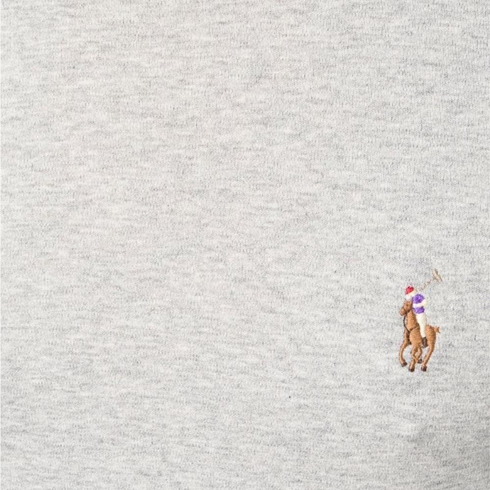 Polo Ralph Lauren Ss23 Solid Logo Вышитый круглый вырез длинный рукав футболка мужские топы светло-серый 710760121-004