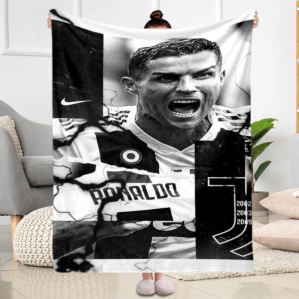 Ronaldo's Champions League Journey Blanket Soft Warm Cozy Suitable for Chair Sofa Picnics All-Season Use Modern Gift for Travel Home Birthdays