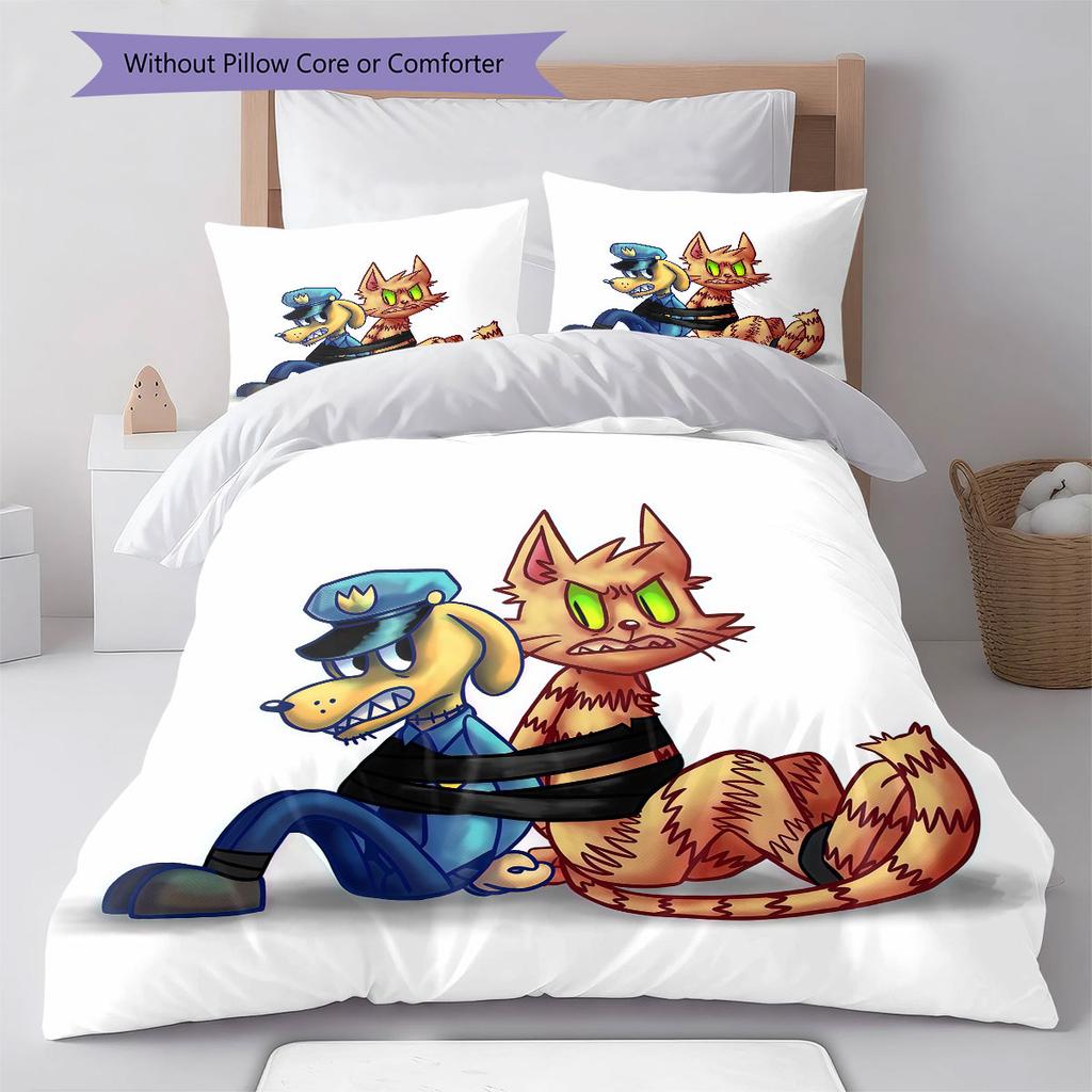 Dog Man Bedding Quilt Set Quilt Cover Pillowcase Home Decoration Birthday Gift (1 * duvet cover + 2 * pillowcase, without core)