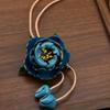 Genuine Leather Blooming Sunflowers Charms Simulation Peony Flower Pendent Exquisite Floral Decor Bag Charm Accessories