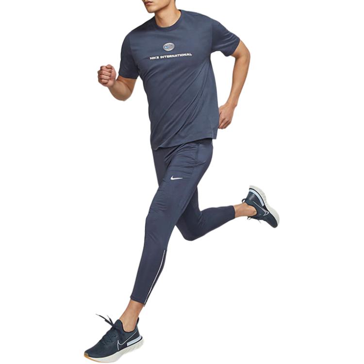 Nike Футболка мужская с логотипом Heritage Solid Color Crew Neck, цвет синий DM5440-437