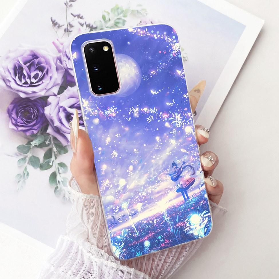 For Samsung S20 Clear Case Cute Cat Fashion Butterfly Funny Painted Funda For Samsung Galaxy S20 SM-G980 SM-G980F Phone Casing