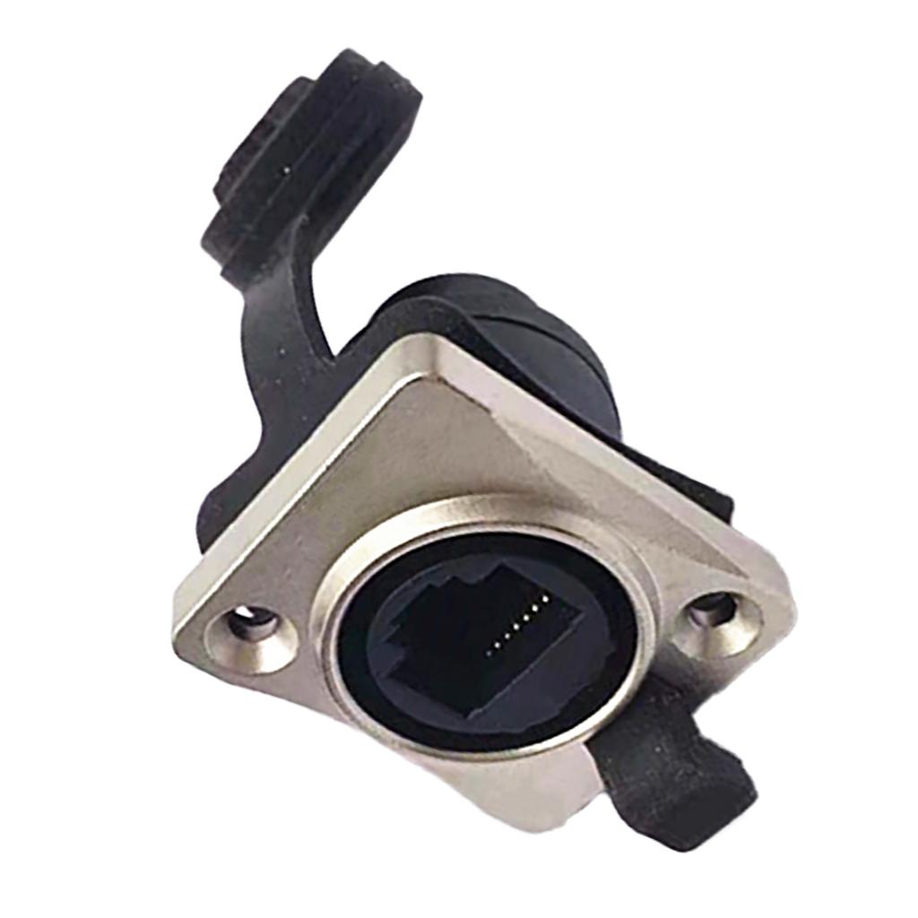 Разъем RJ45 гнездо проходной с крышкой водонепроницаемый стабильная передача данных медный промышленная сетевая розетка серебристый